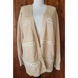 Love Scarlett Women XL Oatmeal Cardigan Sweater Rayon Blend Cozy Neutral Layer🤍
